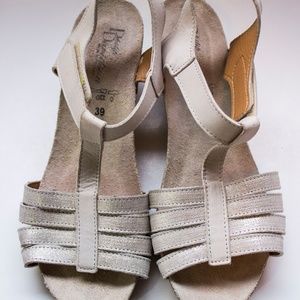 PHILIP DAVIDSON Wedge Sandal Metallic SILVER GOLD PHILIP DAVIDSON Wedge Sandal Metallic SILVER GOLD